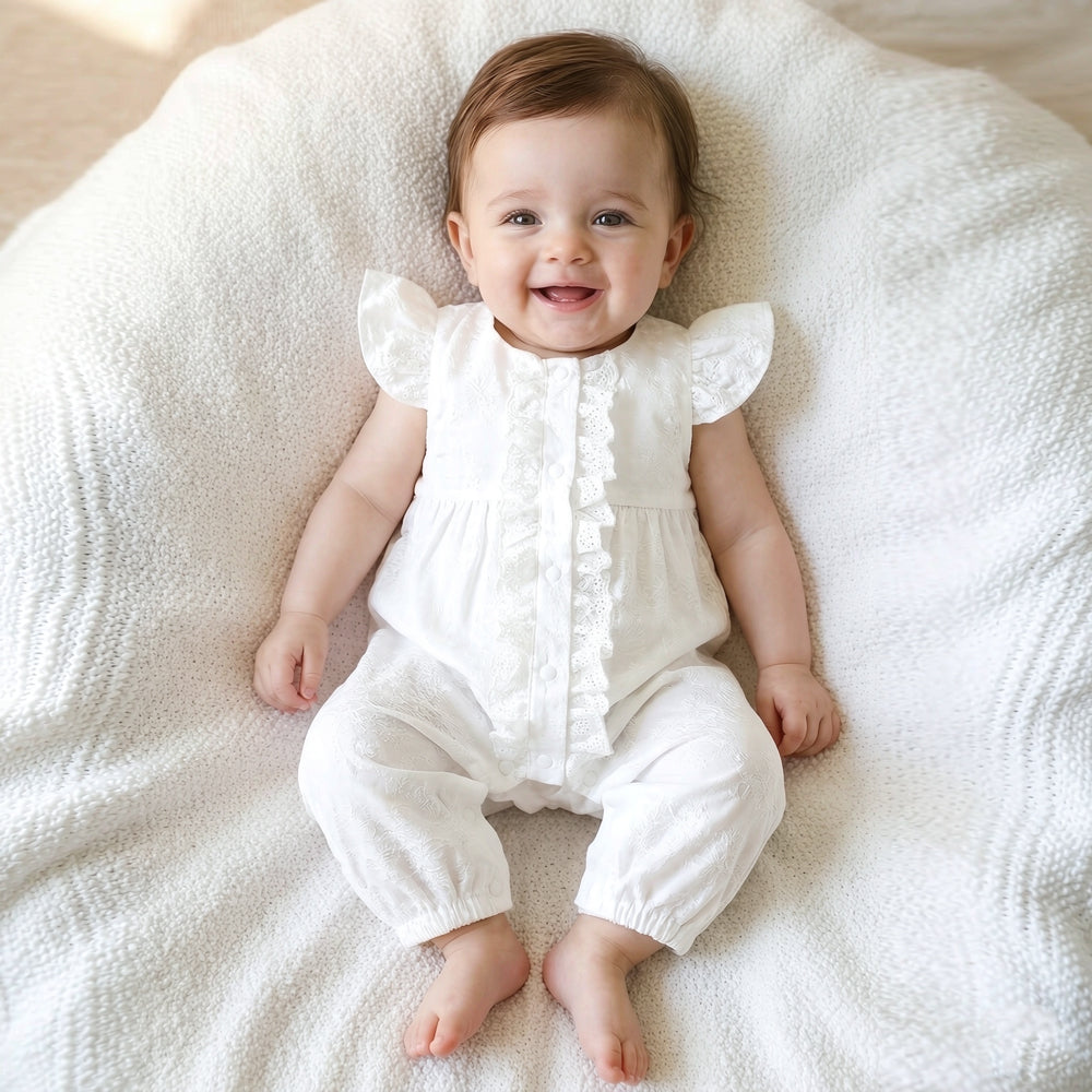 Casual Solid Color Sleeveless Baby Girl Jumpsuit