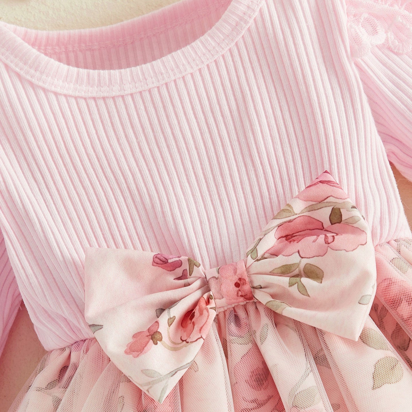3PCS Gorgeous Floral Printed Ruffle Decor Baby Girl Romper