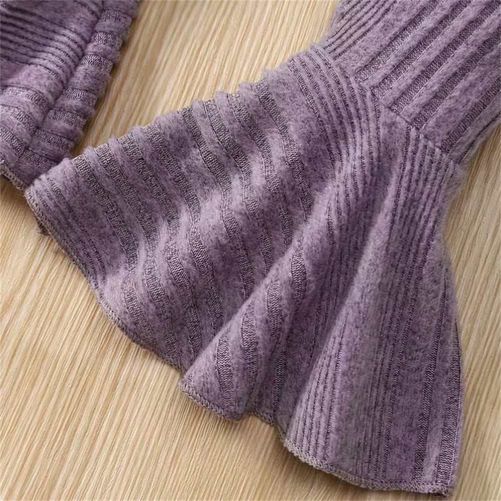 3PCS Elegant Solid Color Long Sleeve Baby Set