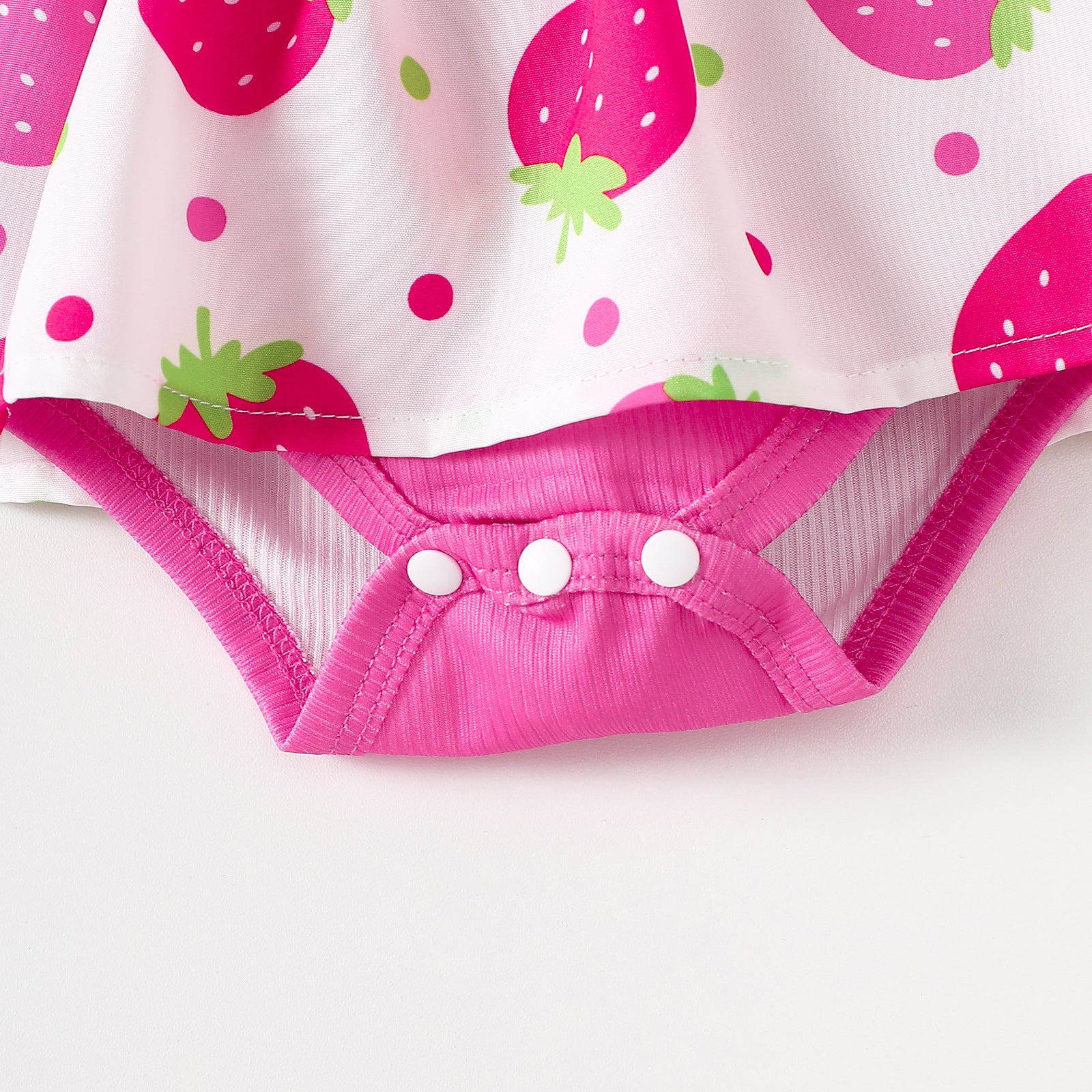 2PCS Sweet Strawberry Print Short Sleeve Baby Girl Romper