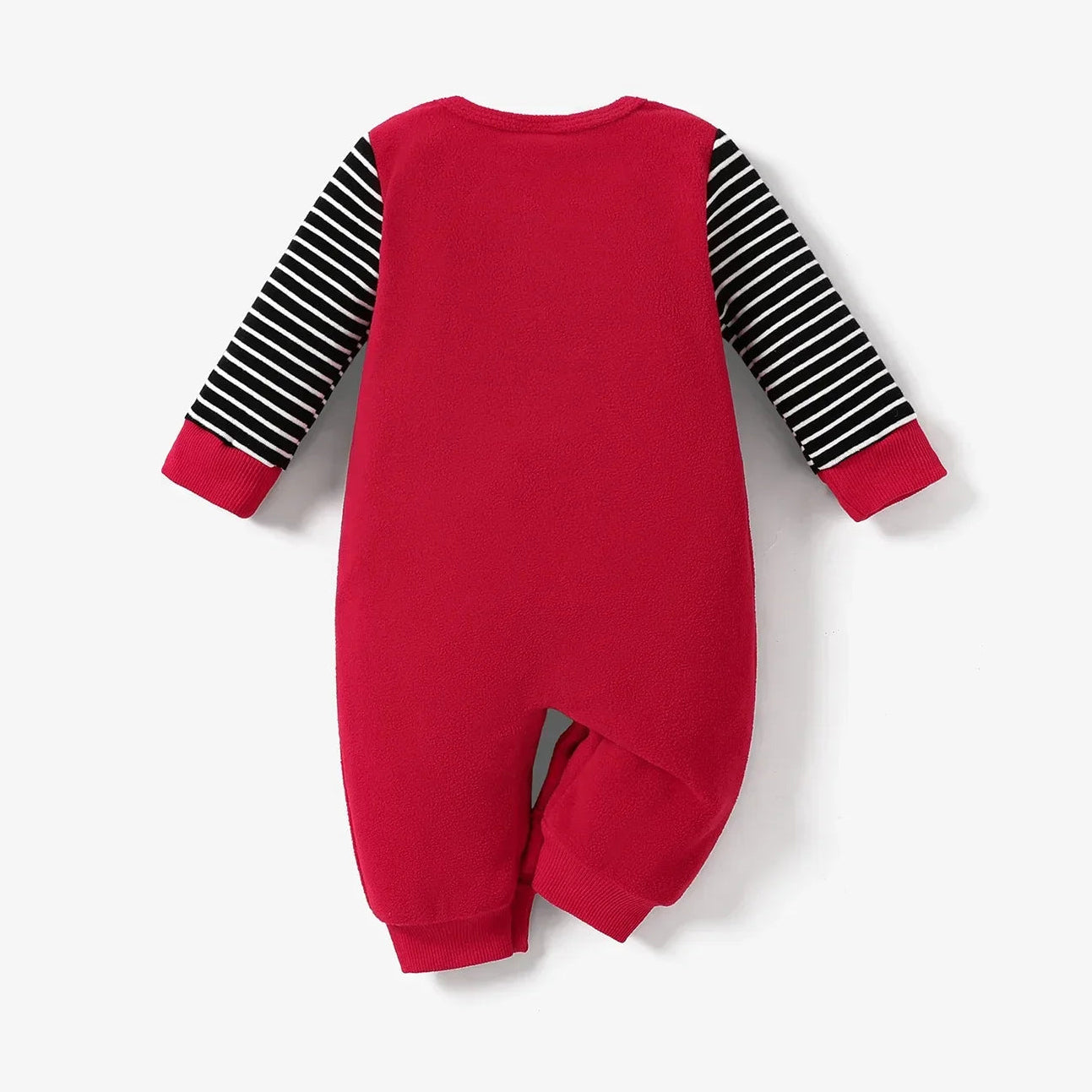Cute Stripe Bear Printed Faux Two-Piece Baby Jumpsuit
