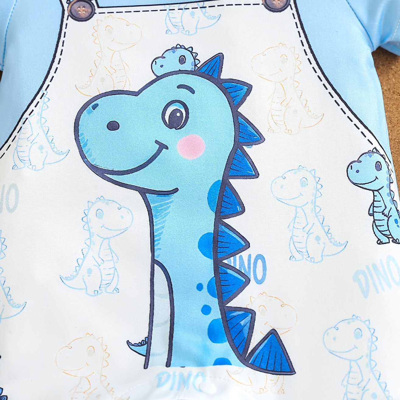 Adorable Dinosaur Print Short Sleeve Baby Boy Jumpsuit