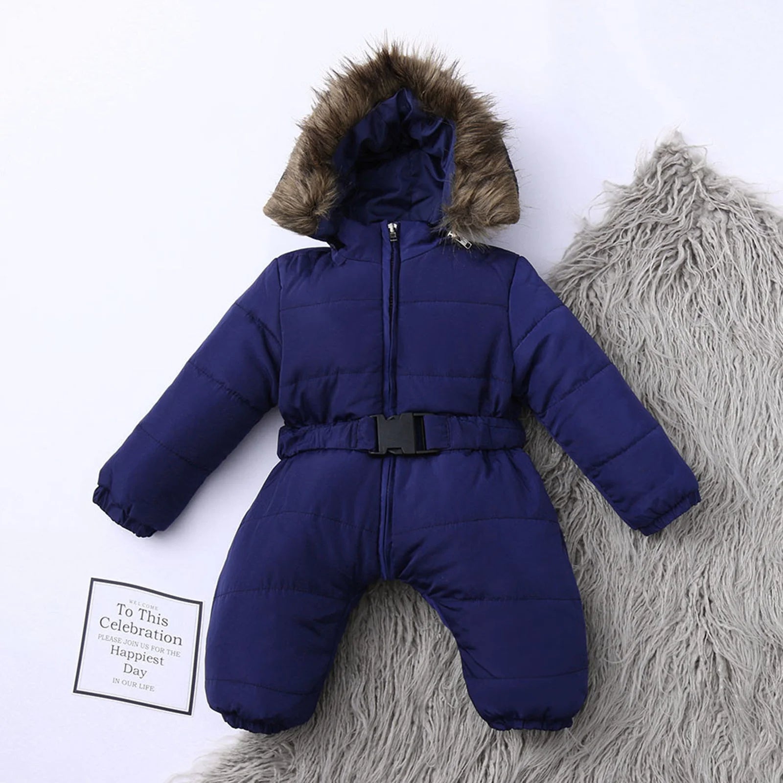 Snowsuit Hooded Long Sleeve Windproof Winter Baby Jumpsuit