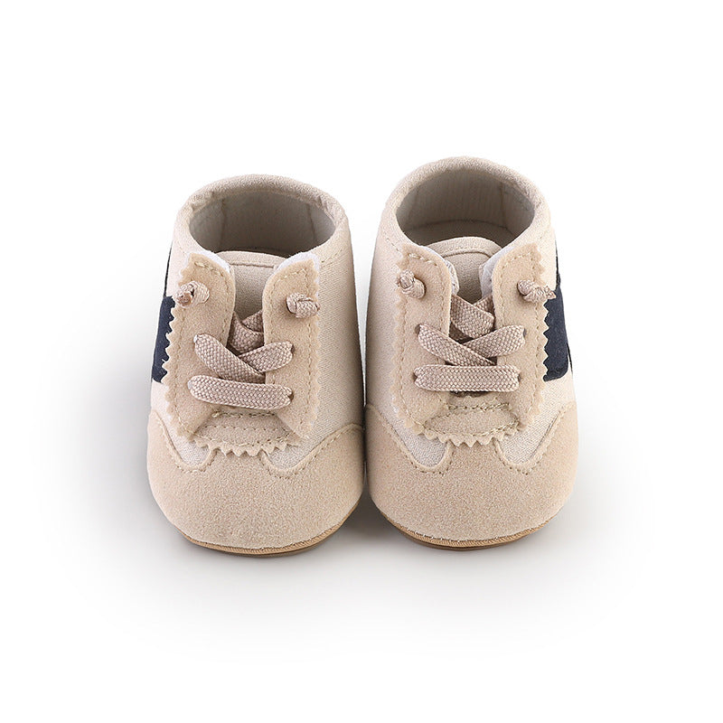 Unisex Baby Colorblock Breathable Non-Slip Soft Sole Prewalker Shoes