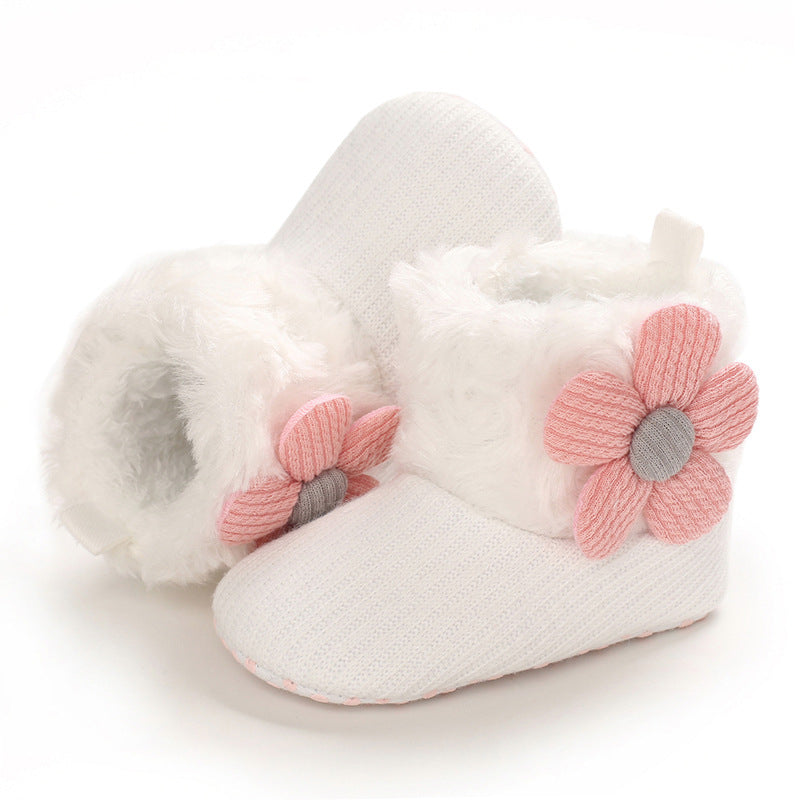 Hook Loop Fleece Snow Boots Soft Sole Baby Shoes