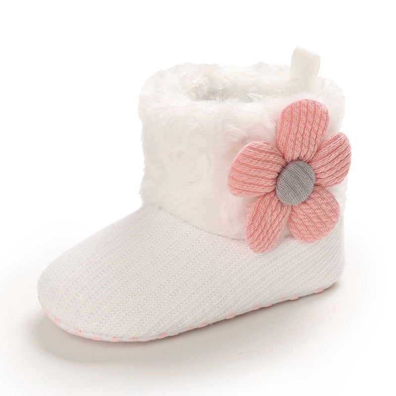 Hook Loop Fleece Snow Boots Soft Sole Baby Shoes