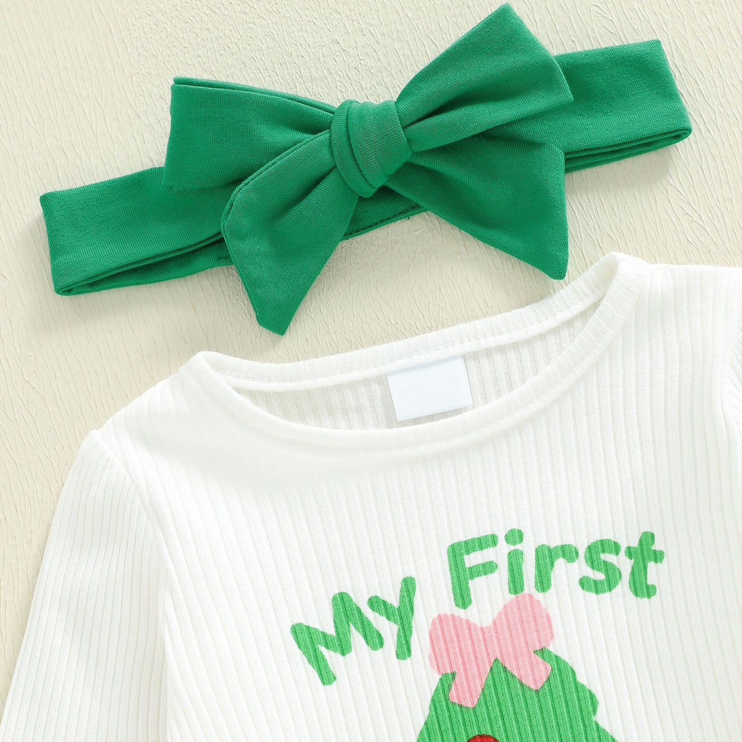 3PCS My First Christmas Tree Letter Printed Baby Set