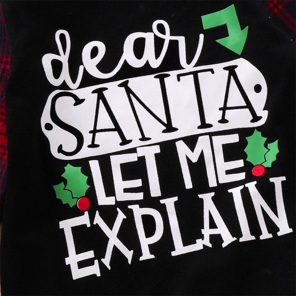 Dear Santa Let Me Explain Print Long Sleeve Baby Jumpsuit