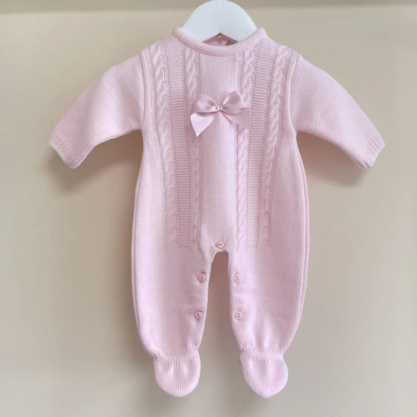 Warm Solid Color Knitted Long Sleeve Baby Jumpsuit