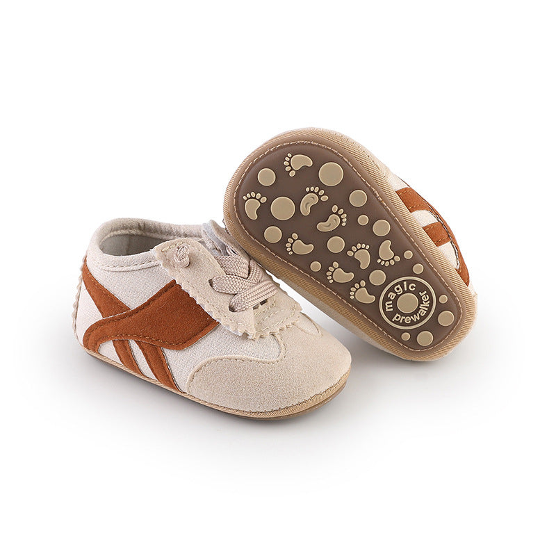 Unisex Baby Colorblock Breathable Non-Slip Soft Sole Prewalker Shoes