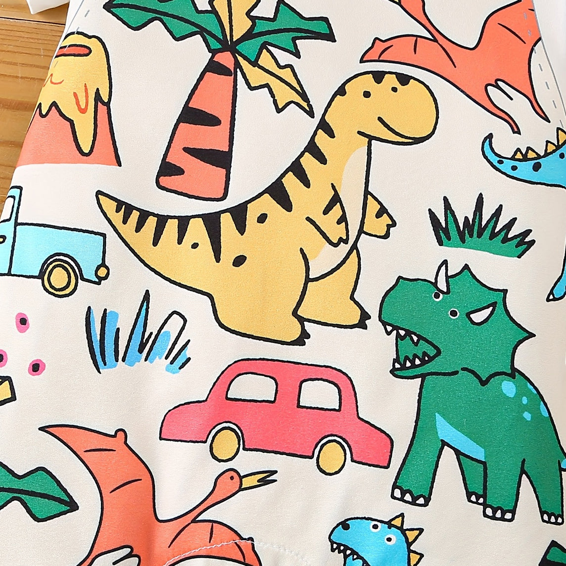 Timeless Dinosaur Printed Short Sleeve Baby Jumpsuit