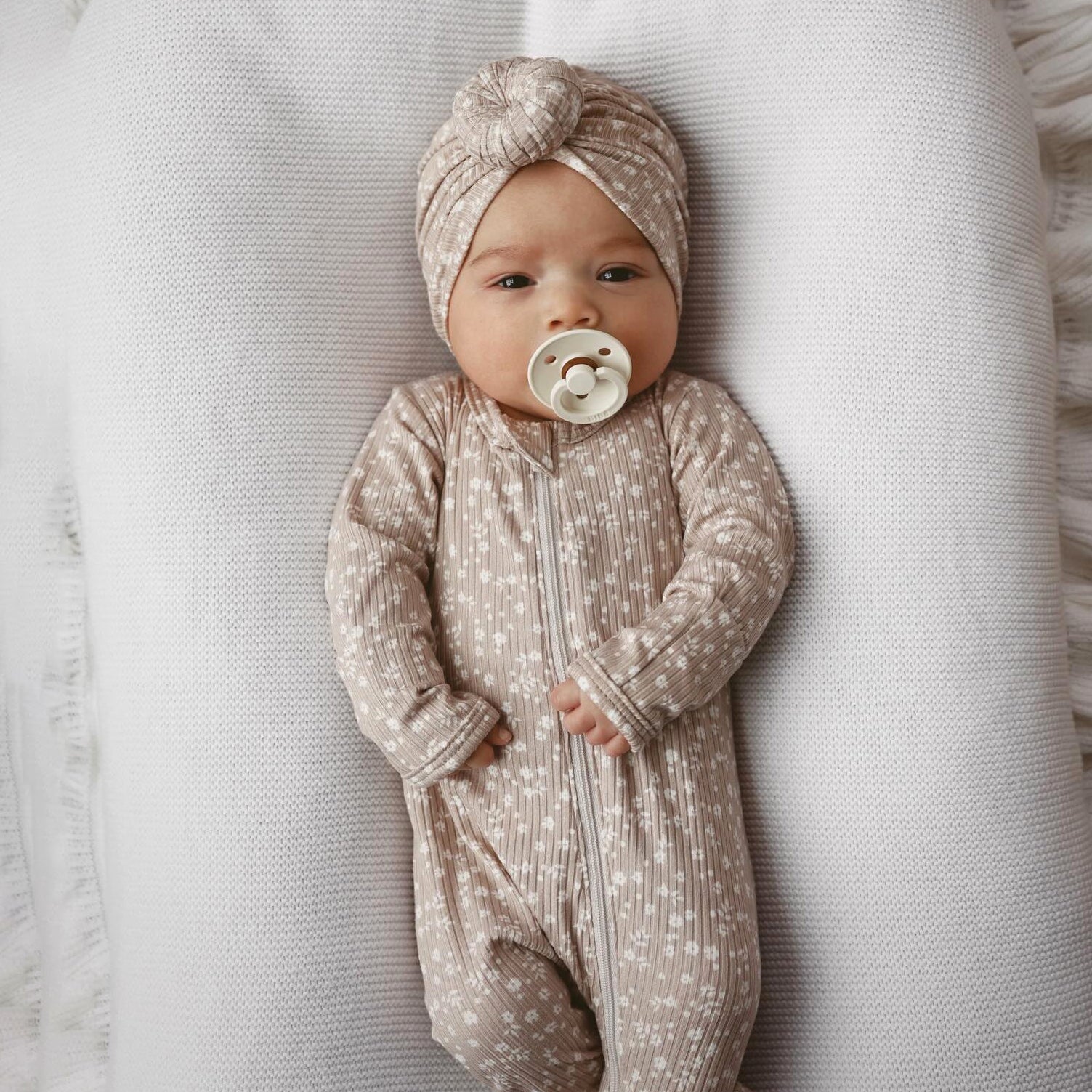 2PCS Cheerful Allover Floral Printed Zipper Baby Jumpsuit