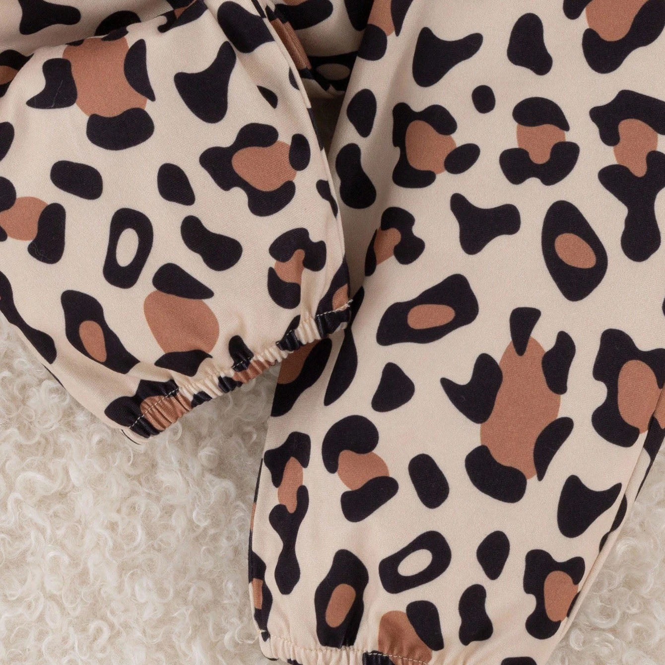 3PCS Fashion Bow Leopard Print Long Sleeve Baby Set