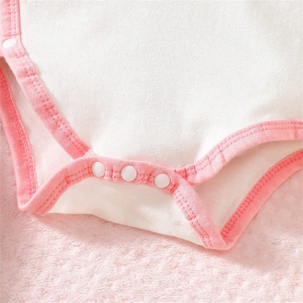 3PCS Lovely Bear Printed Ruffles Long Sleeve Baby Set