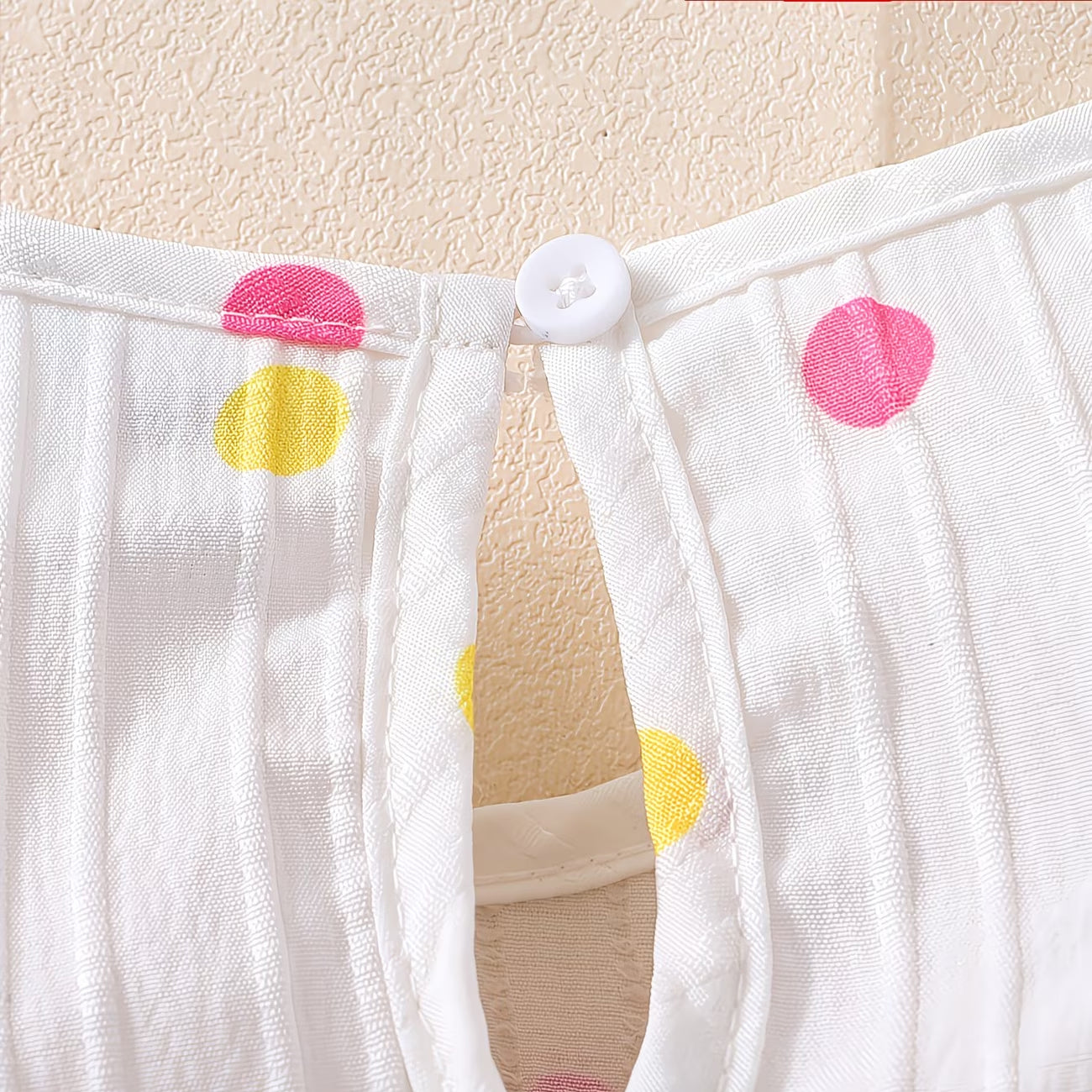 2PCS Lovely Polka Dots Print Ruffle Sleeveless Baby Jumpsuit