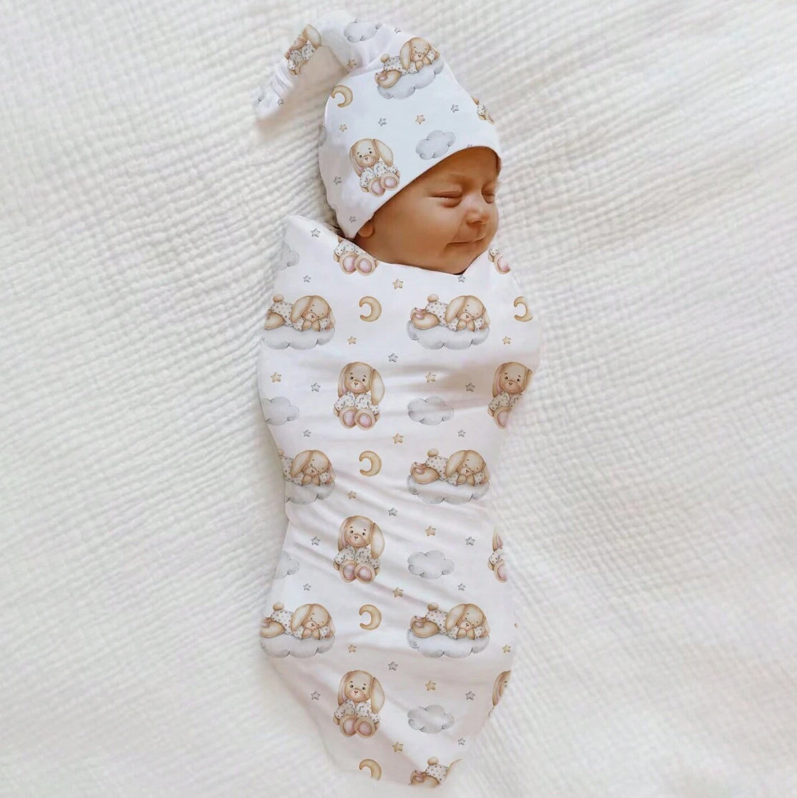 2PCS Cute Bear and Star Printed Newborn Baby Sleeping Bag Set