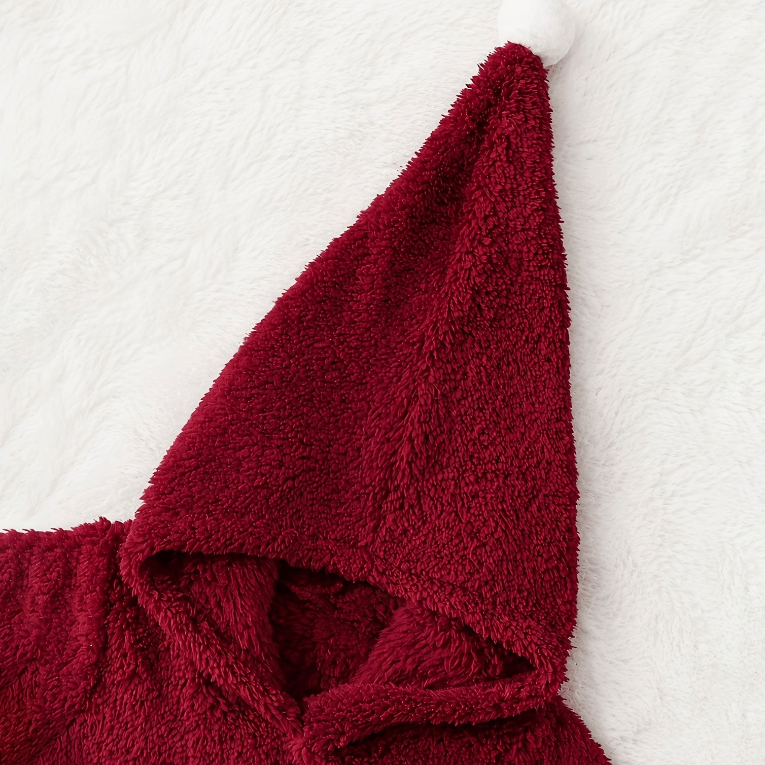 Santa Baby Letter Embroidered Long Sleeve Plush Hoodie Baby Jumpsuit