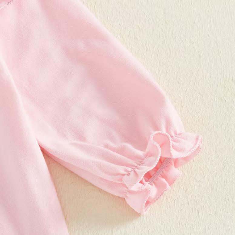 2PCS Little Valentine Letter Heart Printed Baby Jumpsuit