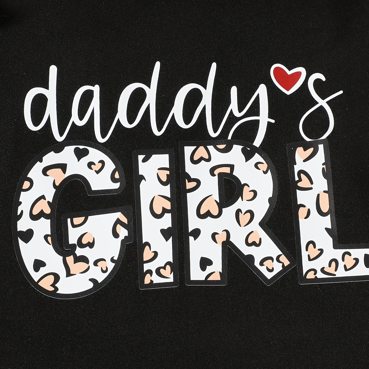 2PCS Stylish Daddy's Girl Letter Heart Print Long Sleeve Baby Set
