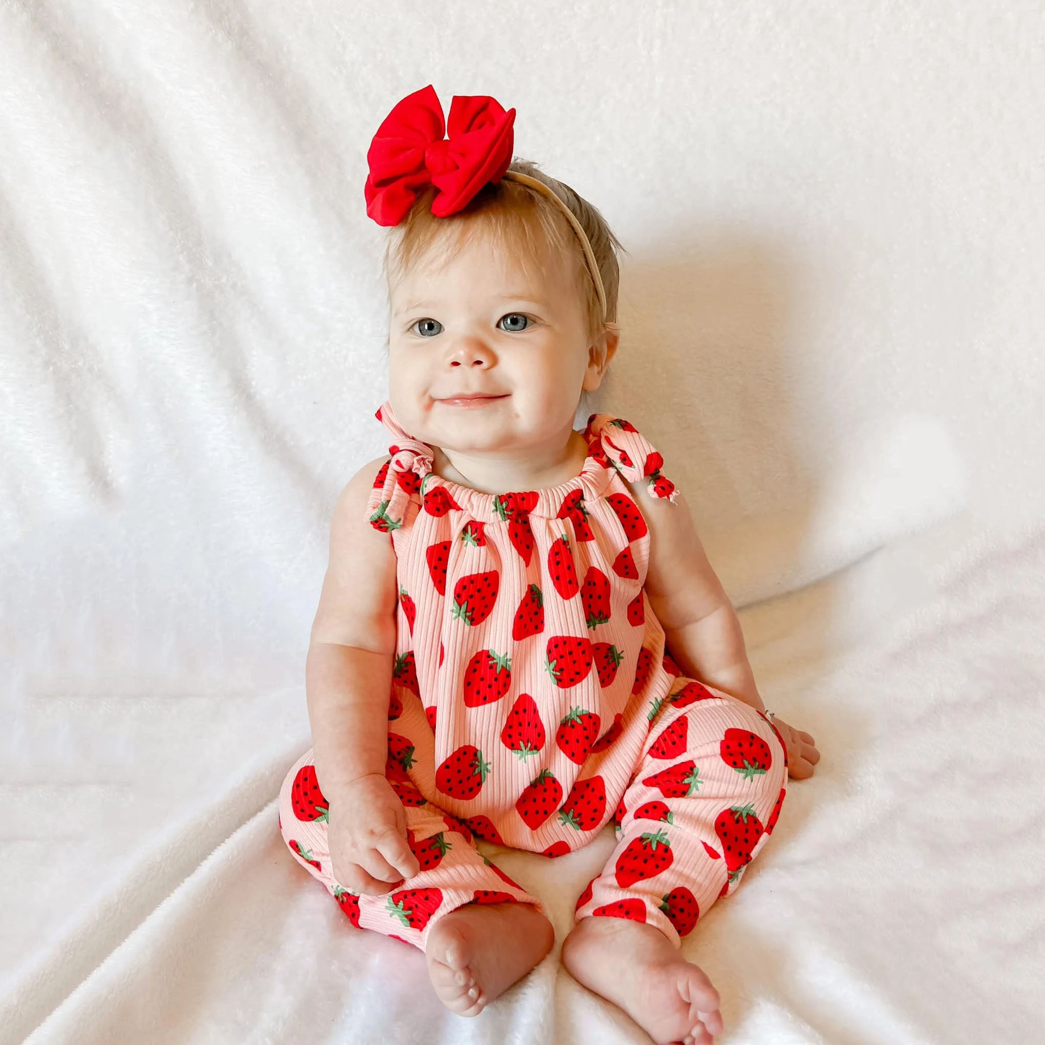 Sweet Strawberry Printed Baby Jumpsuit