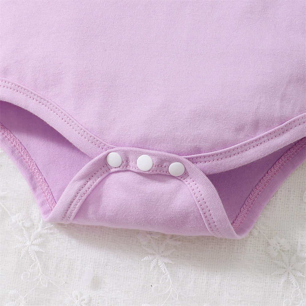 3PCS Mama Is My Bestie Letter Print Short Sleeve Baby Set