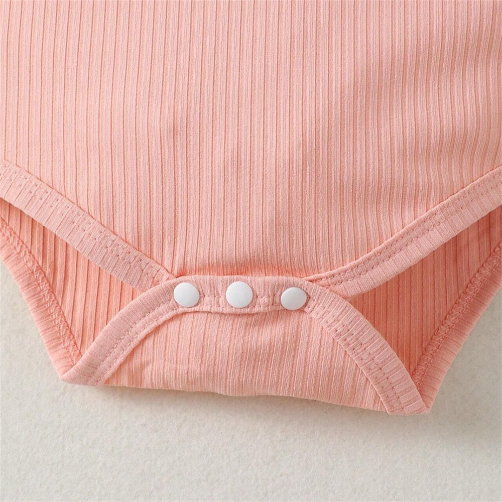 3PCS Summer Floral Printed Ruffled Short Sleeve Baby Set