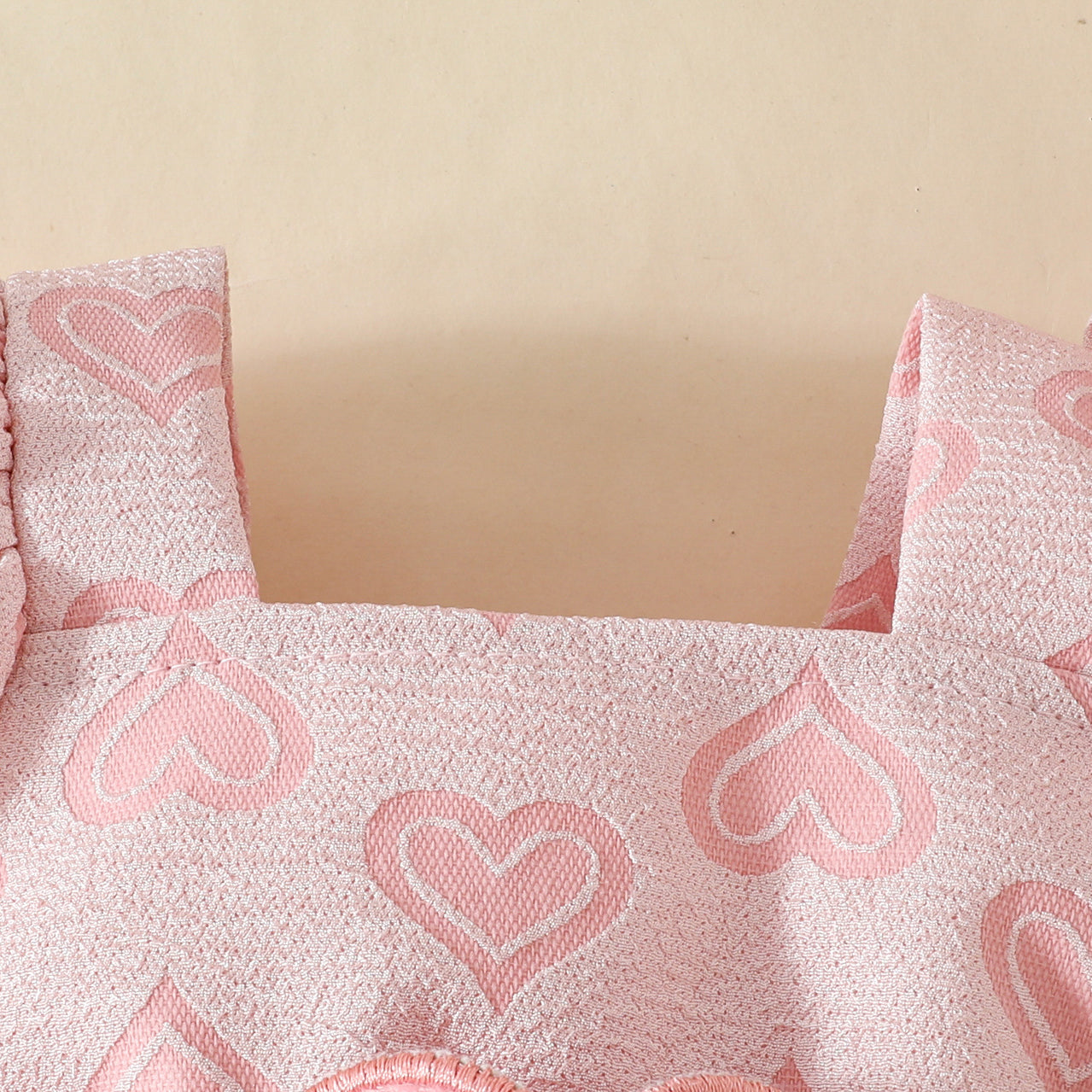 2PCS Pretty Heart Printed Embroidery Baby Romper