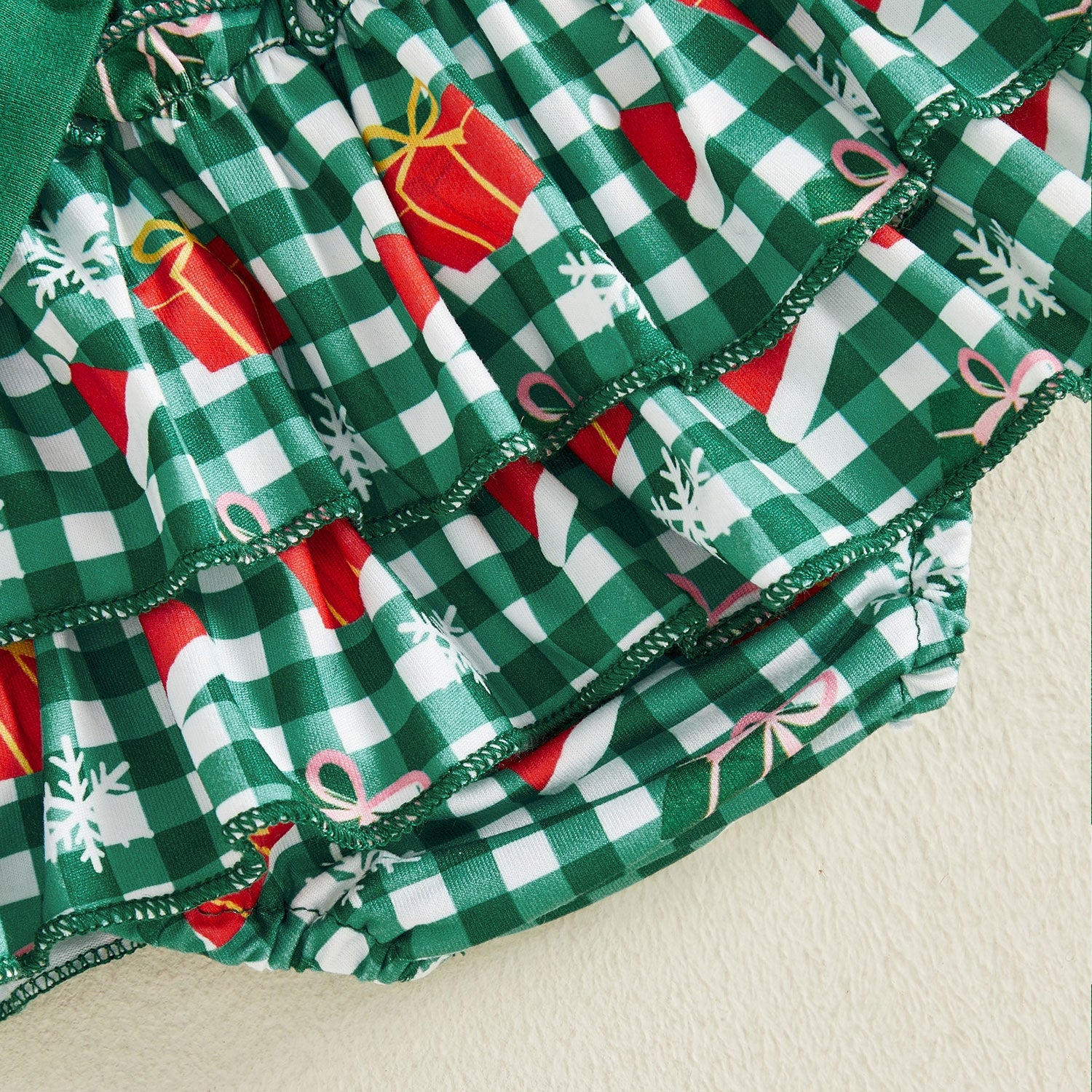 4PCS My 1st Christmas Letter Plaid Print Long Sleeve Baby Set