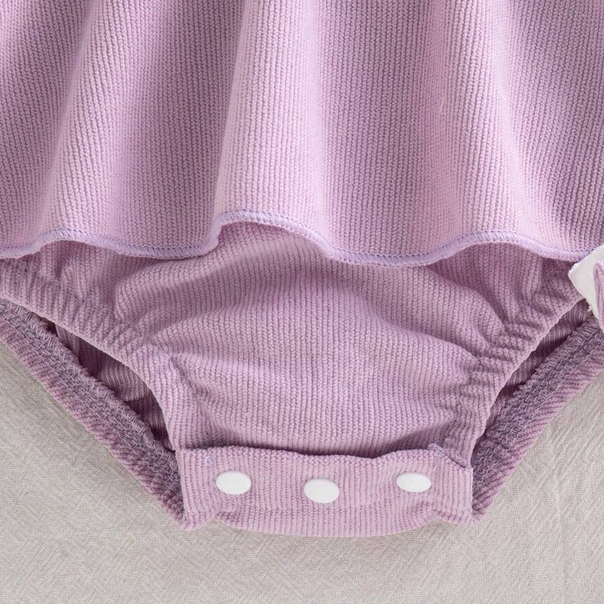 3PCS Lovely Heart Print Bow Long Sleeve Baby Girl Romper
