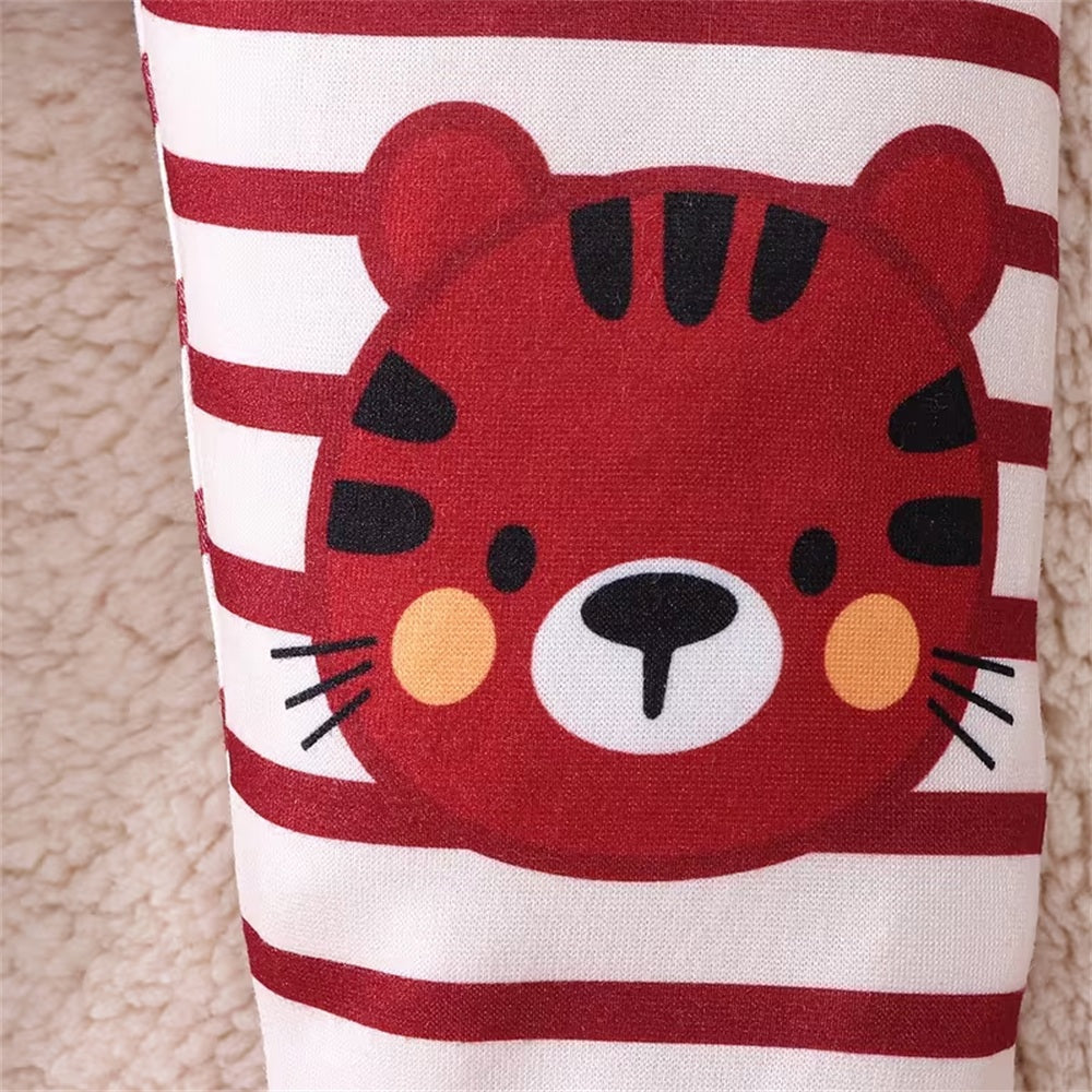 2PCS Comfy Tiger Stripe Print Long Sleeve Baby Set