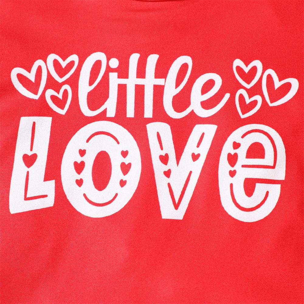 3PCS Little Love Letter Print Striped Short Sleeve Baby Set