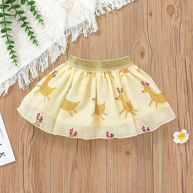 3PCS Christmas Reindeer Print Long Sleeve Baby Set