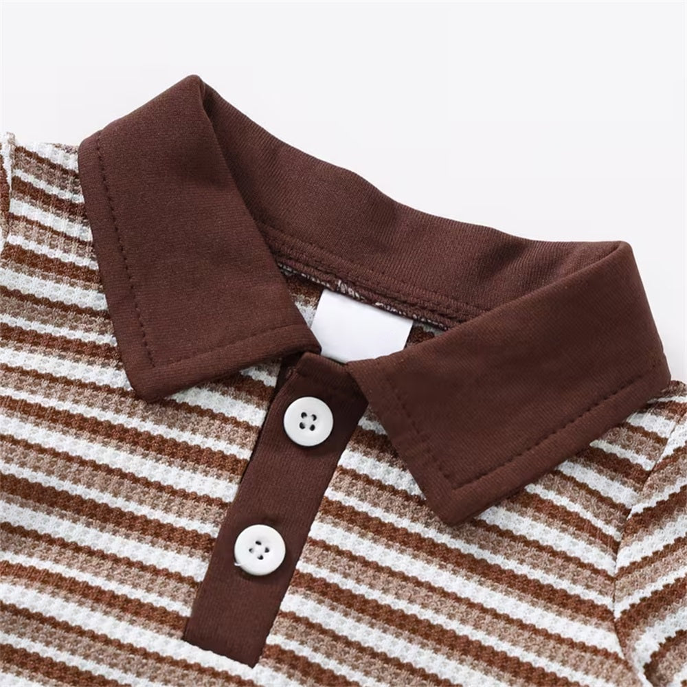 2PCS Casual Stripe Print Long Sleeve Baby Boy Set