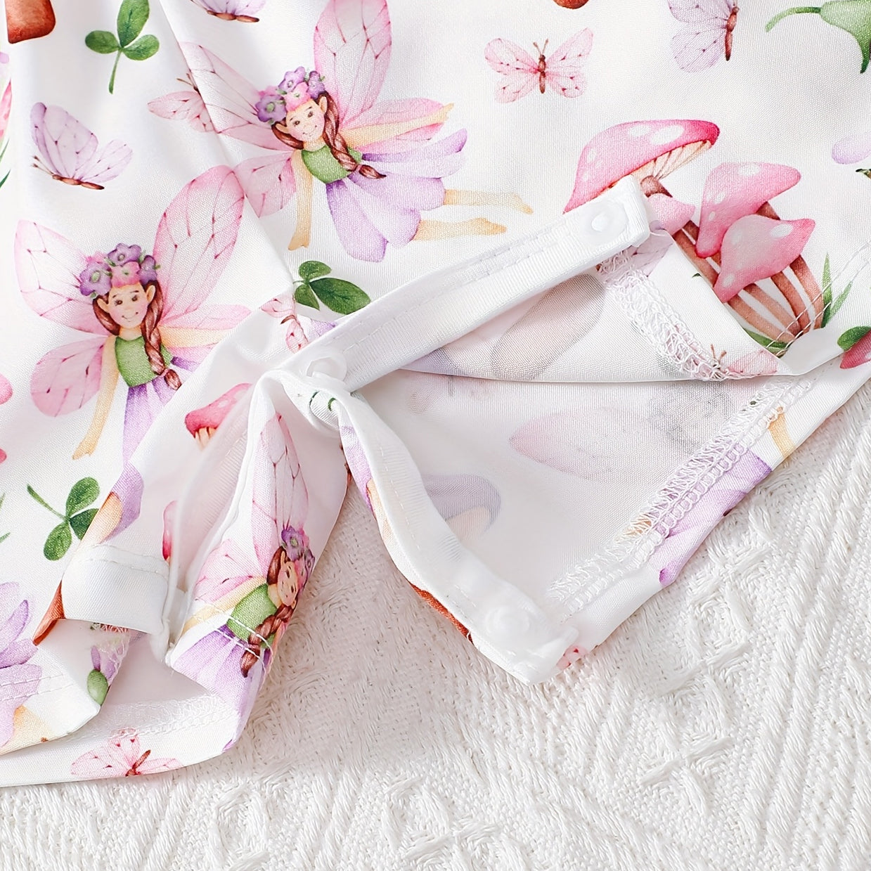 Gorgeous Fairy Mushroom Print Sleeveless Baby Romper