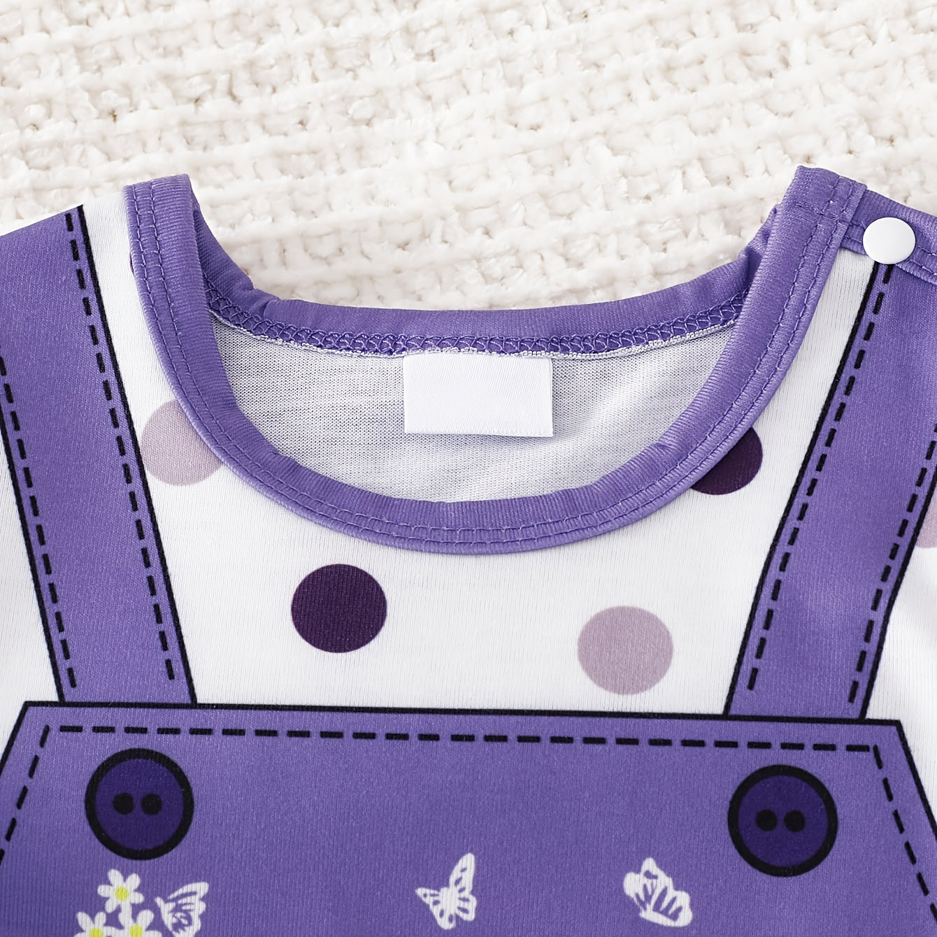 Lovely Elephant Polka Dots Printed Baby Jumpsuit