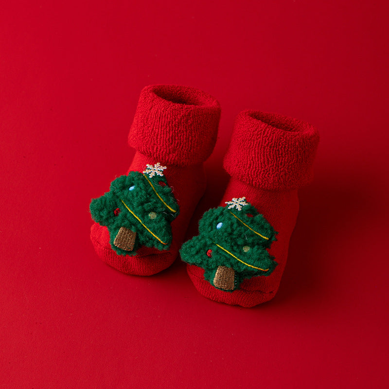 Thick Warm Christmas 3D Figure Decor Baby Socks