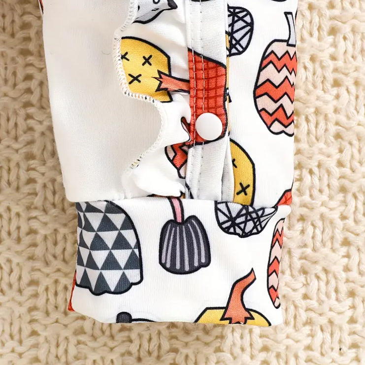 3PCS Cutest Pumpkin in The Patch Letter Print Baby Jumpsuit