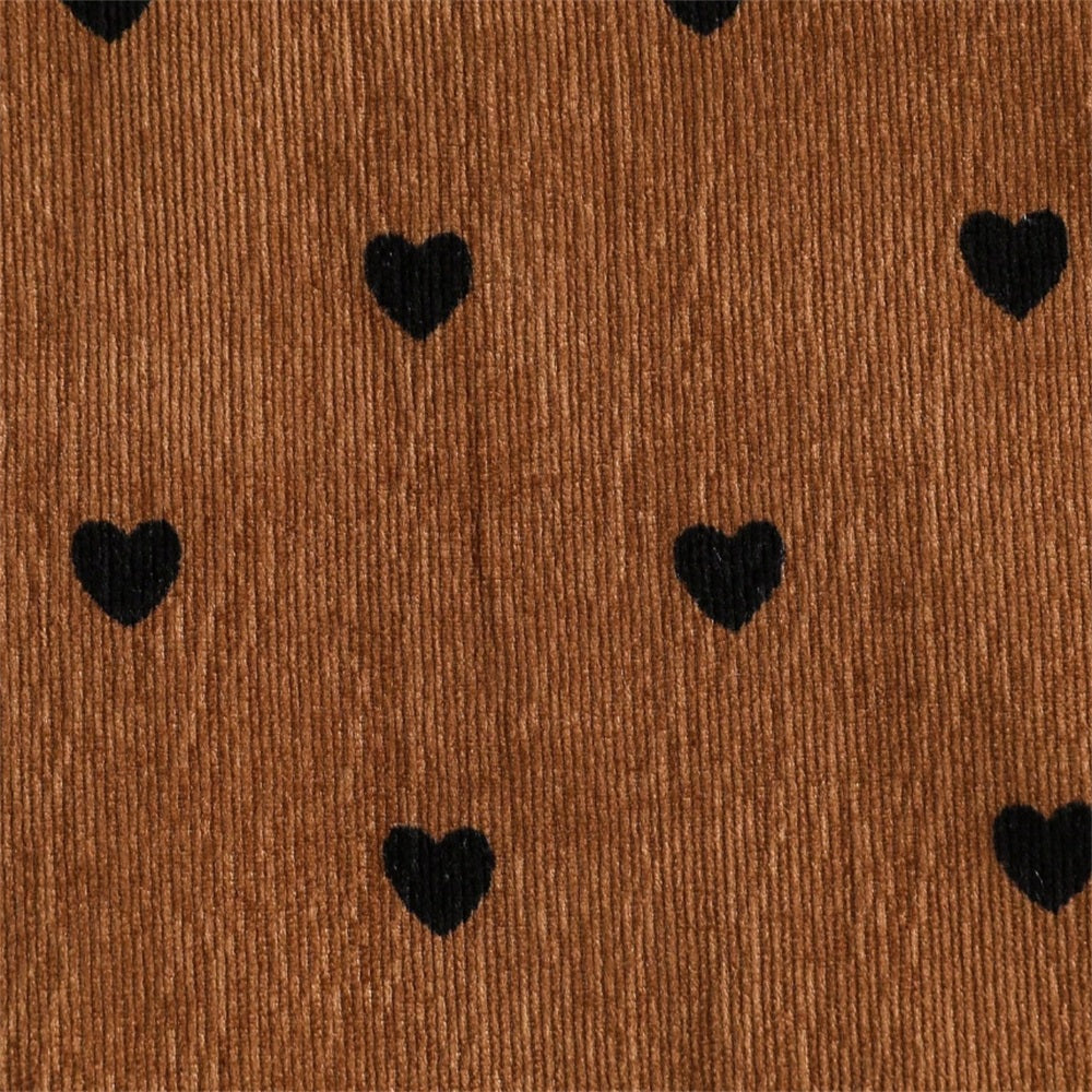 Heart Print Ruffle Trim Long Sleeve Patchwork Baby Jumpsuit