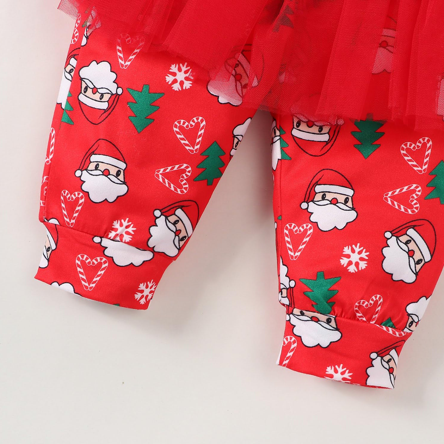 3PCS My 1st Christmas Santa Claus Print Ruffle Long Sleeve Baby Set