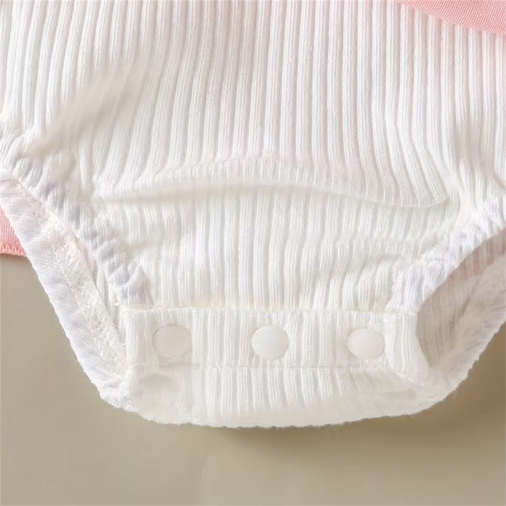 2PCS 3D Floral Print Long Sleeve Baby Romper