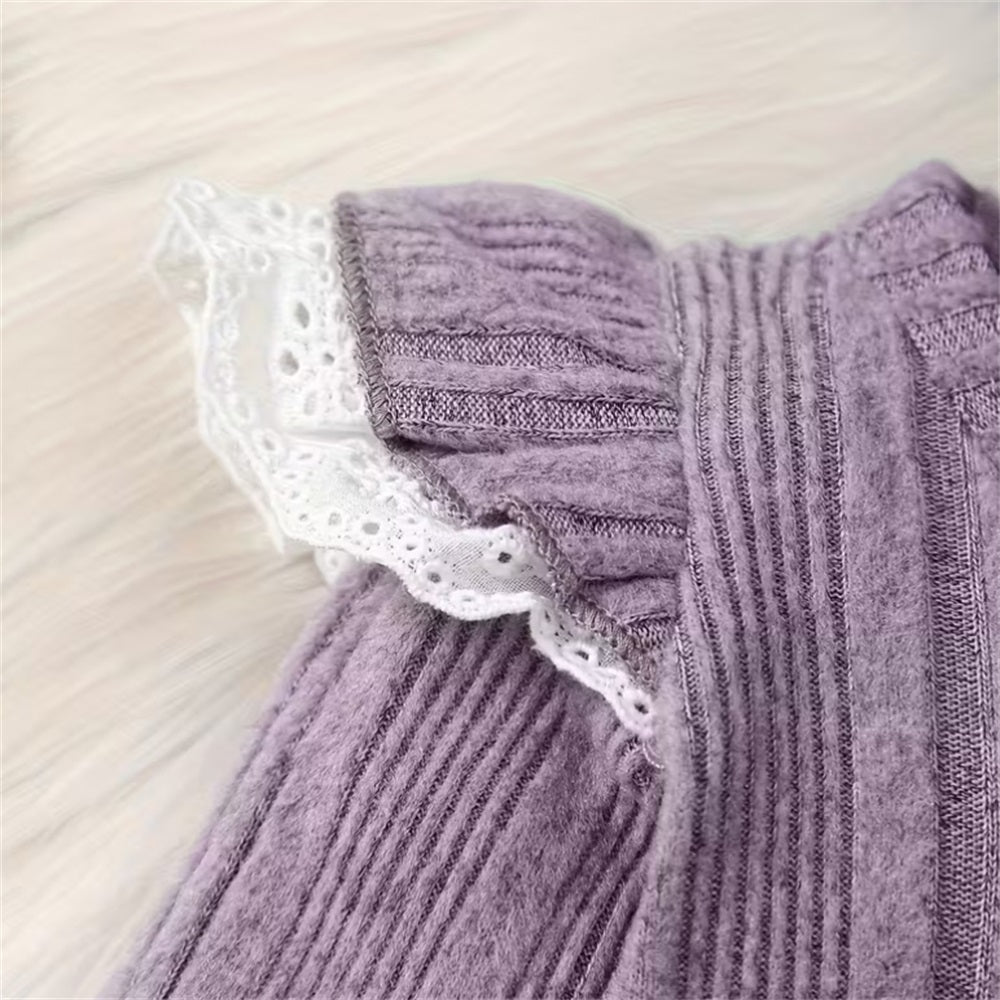 3PCS Elegant Solid Color Long Sleeve Baby Set