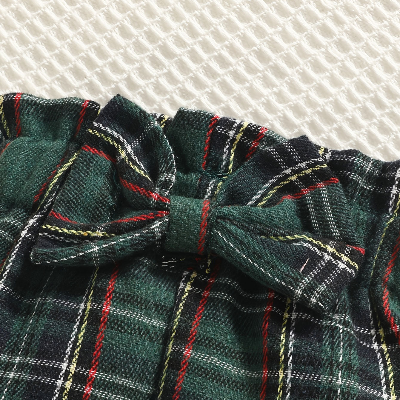 3PCS Pretty Plaid Printed Long Sleeve Baby Girl Set