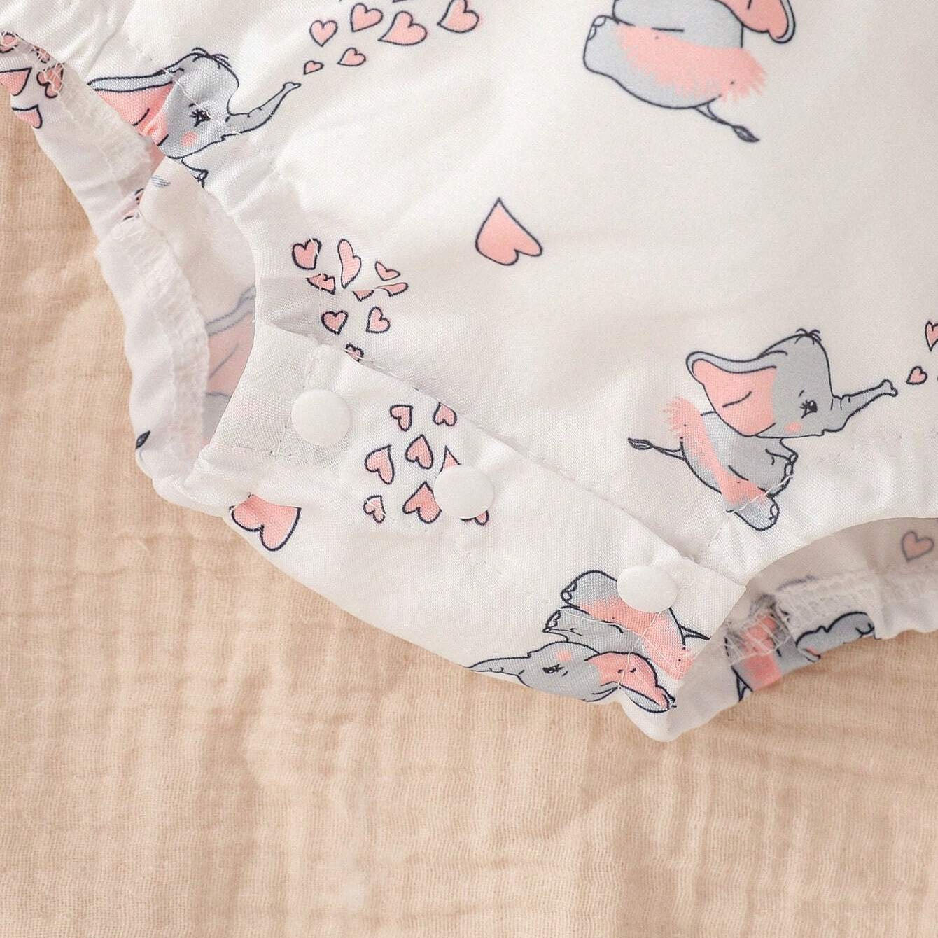 3PCS Adorable Cow Printed Bow Sleeveless Baby Set