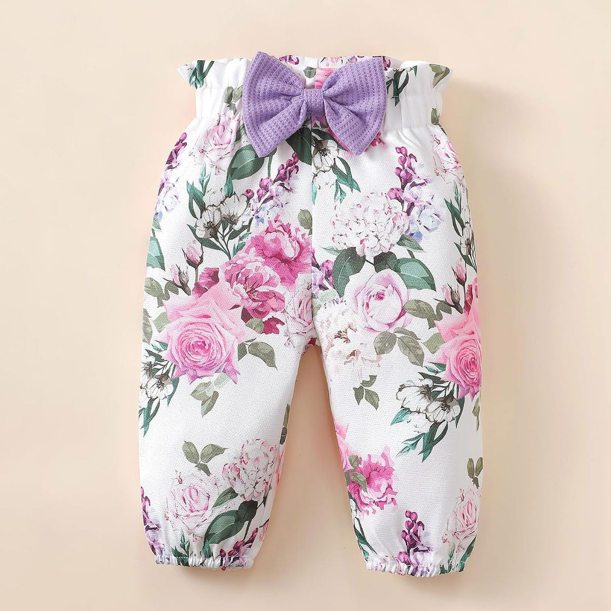 3PCS Adorable I Got It From My Letter Floral Printed Short Sleeve Baby Set