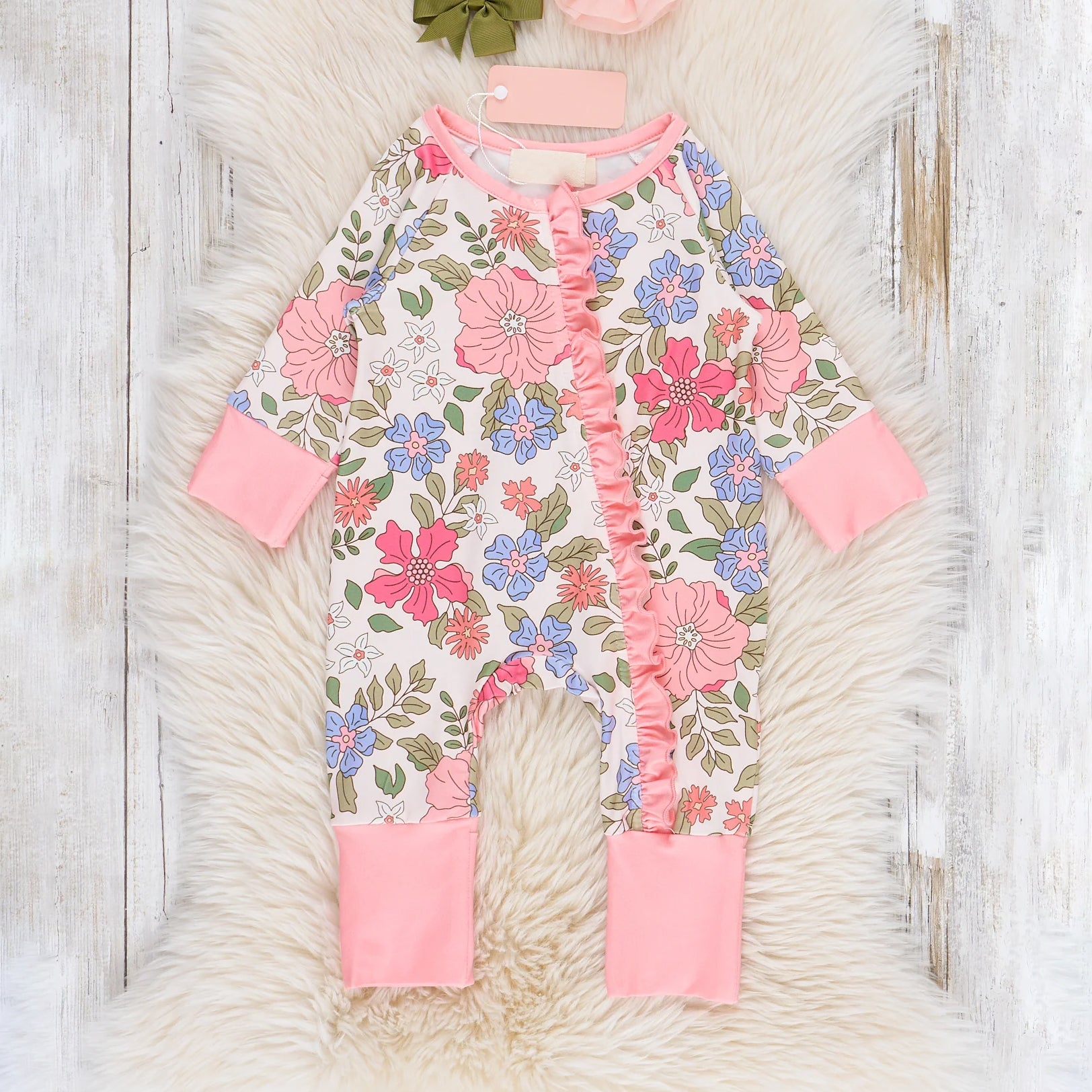 Charming Floral Printed Baby Jumpsuit