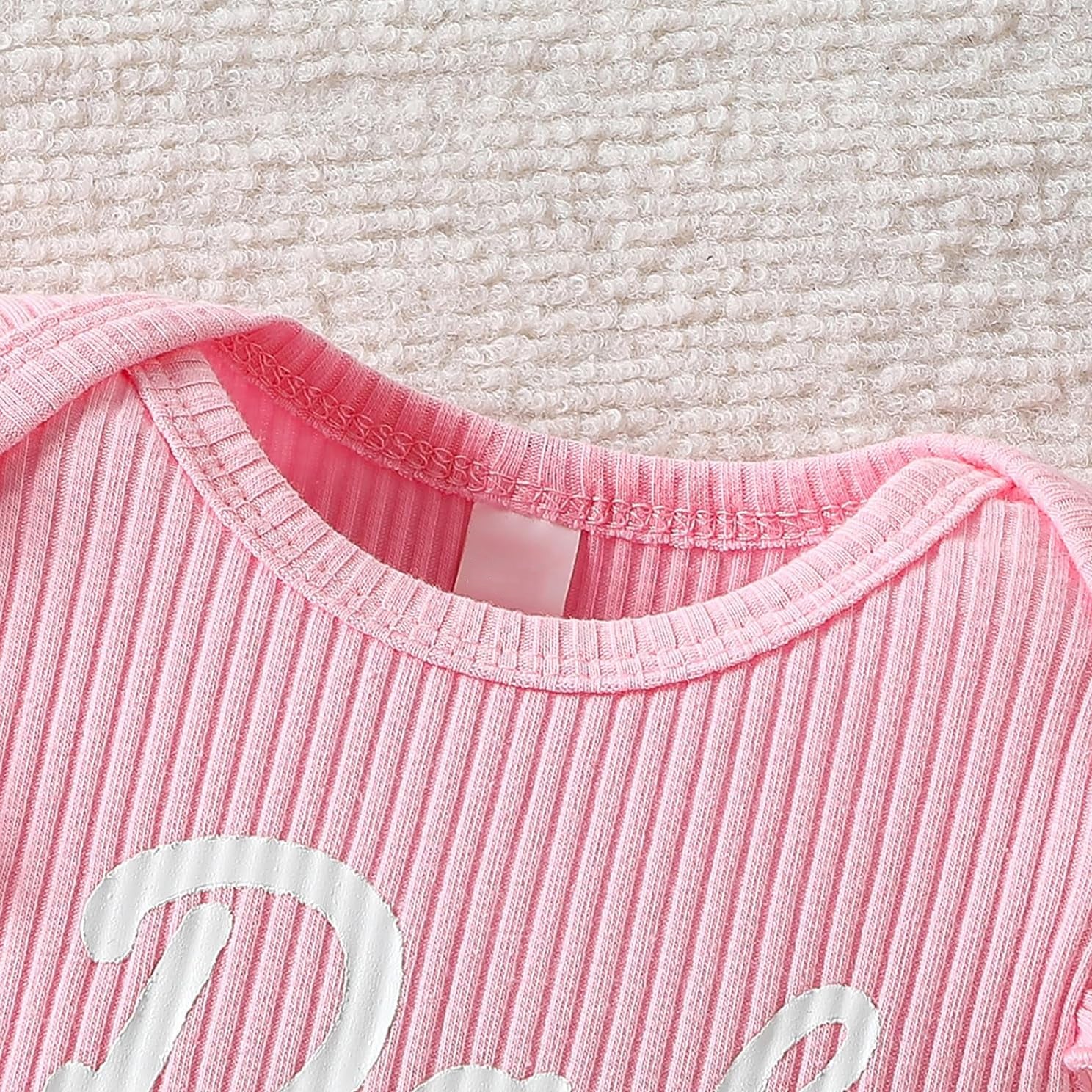 3PCS Dad+Mom Me Letter Floral Print Long Sleeve Baby Set