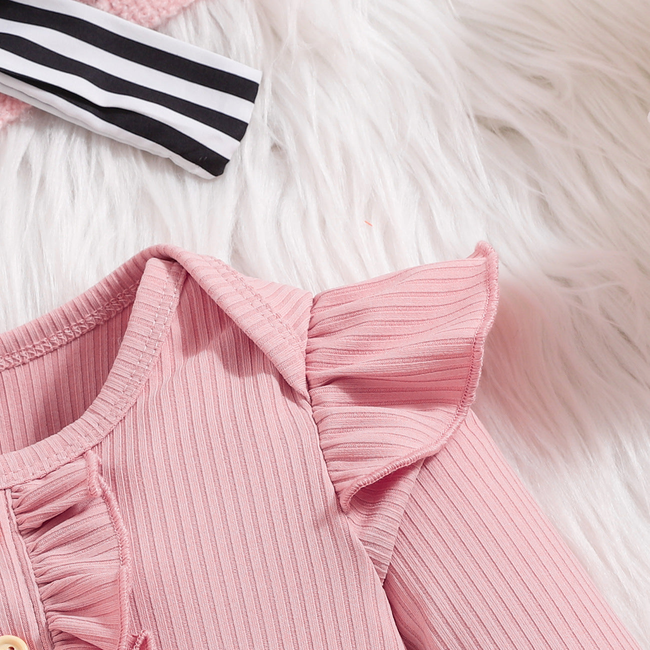 3PCS Fashion Stripe Printed Long Sleeve Baby Set