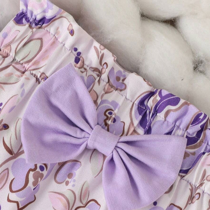 3PCS Cheerful Little Princess Letter Floral Printed Long Sleeve Baby Set