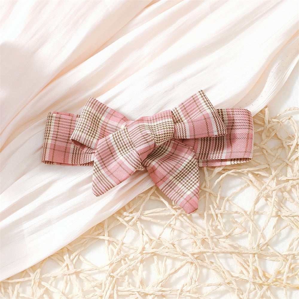 3PCS Sweet Plaid Print Ruffle Short Sleeve Baby Set