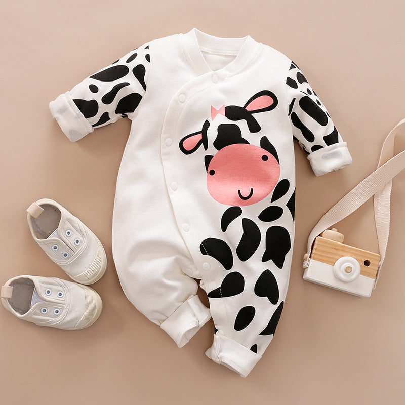 Cartoon Pattern Milk Cow Jumpsuit